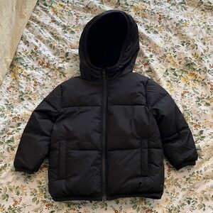 Swiss Tech Black Hooded Puffer Jacket for Kids